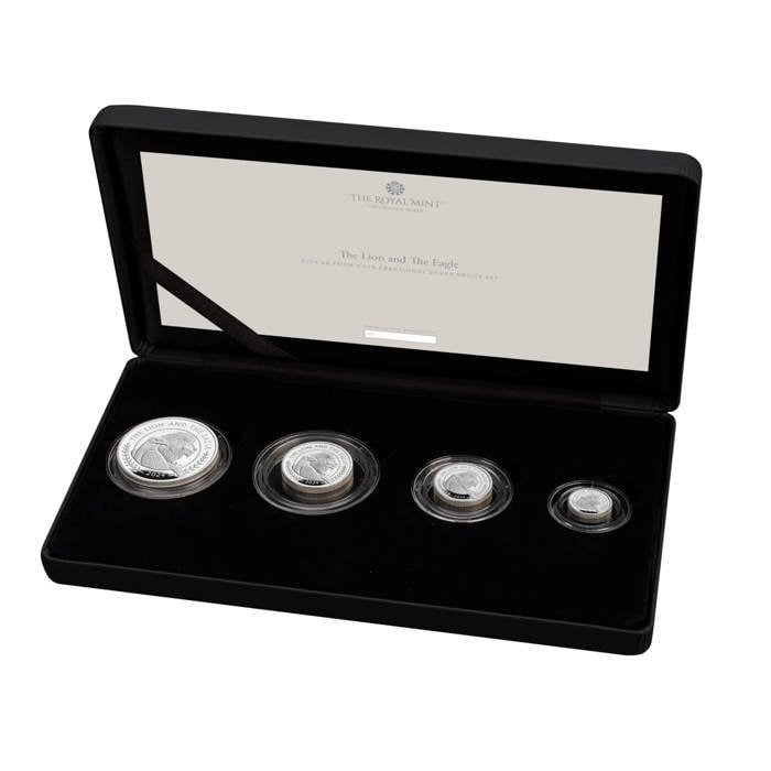 The Lion and The Eagle 2024 UK Four-Coin Fractional Silver Proof Set