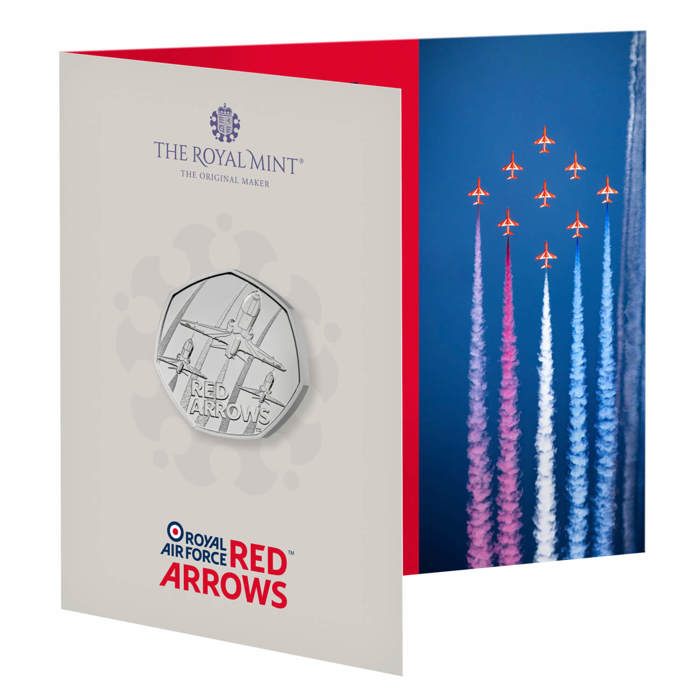 The Red Arrows 2025 UK 50p Brilliant Uncirculated Coin