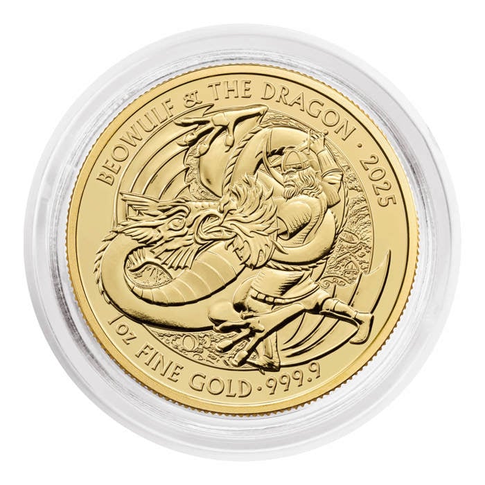 Beowulf and the Dragon 2025 1oz Gold Bullion Coin