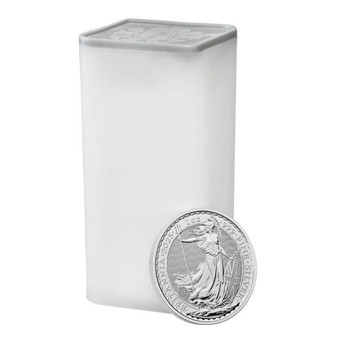 Britannia 2025 1oz Silver Bullion Twenty-Five-Coin Tube