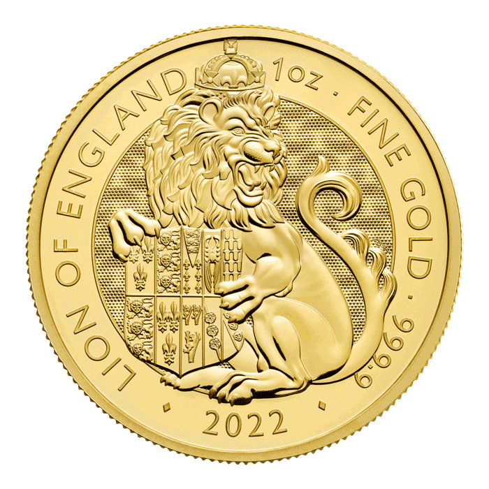 The Royal Tudor Beasts 2022 Lion of England 1oz Gold Bullion Coin