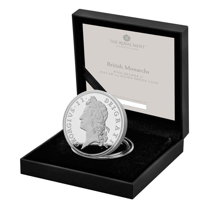 British Monarchs King George II 2023 UK 1oz Silver Proof Coin