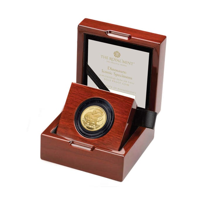 Diplodocus 2024 UK 1/4oz Gold Proof Coin