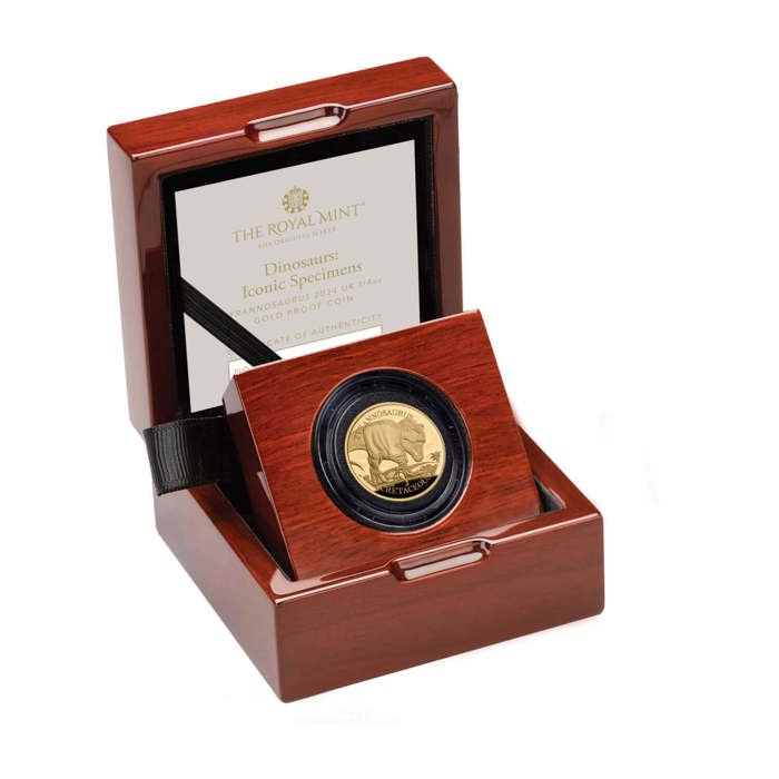 Tyrannosaurus 2024 UK 1/4oz Gold Proof Coin