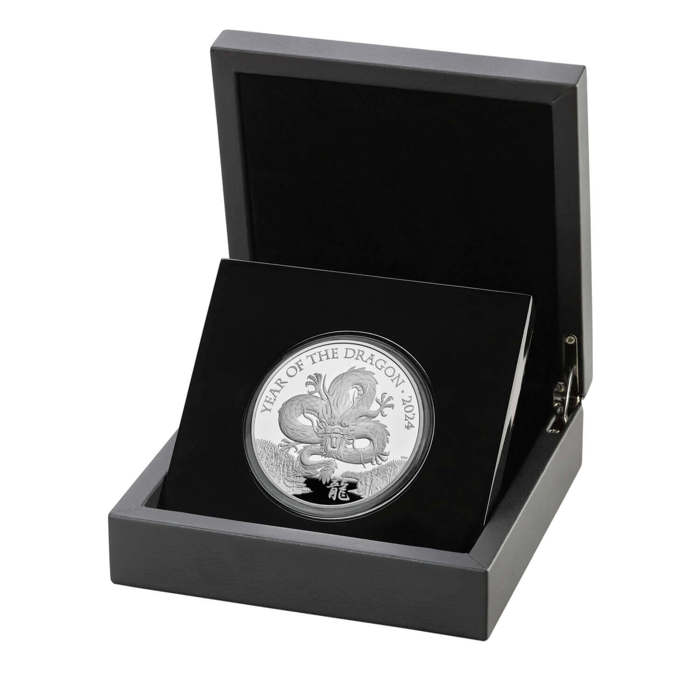 Lunar Year of the Dragon 2024 UK 5oz Silver Proof Coin